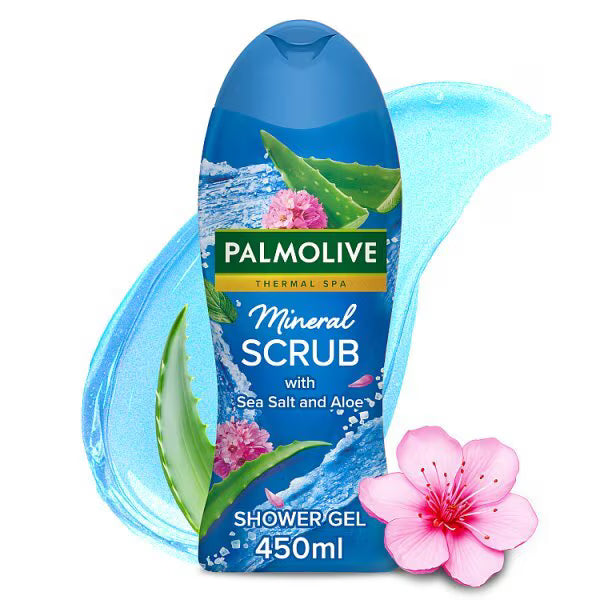 Palmolive Mineral Massage Shower Scrub 450ml, imported from the UK