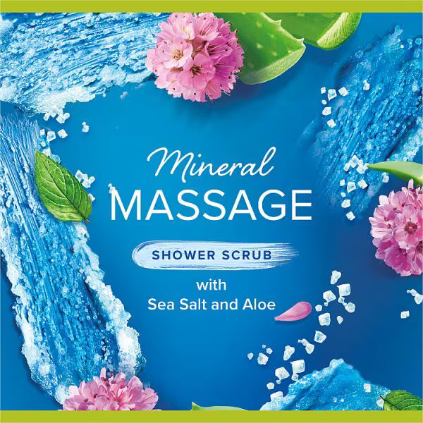 Palmolive Mineral Massage Shower Scrub 450ml, imported from the UK