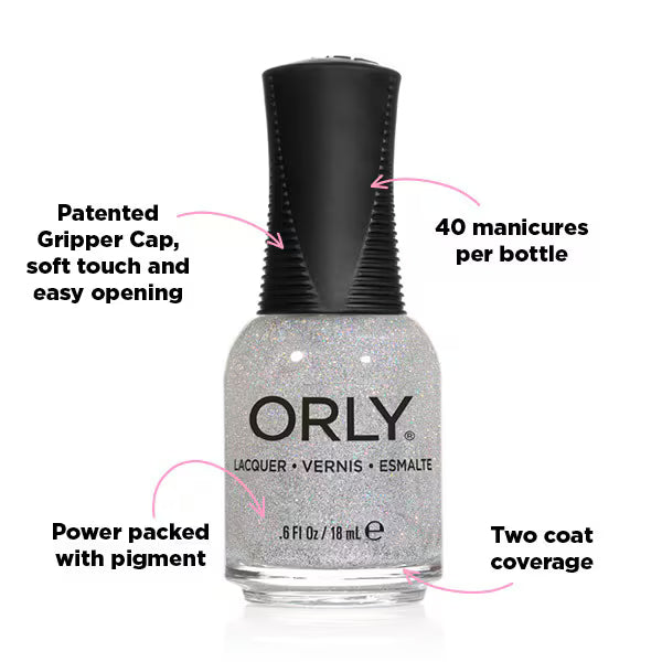 Orly Prisma Gloss Silver nail polish 18ml, imported from the UK