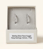 Cartier small white gold diamond hoop earrings, imported from the UK
