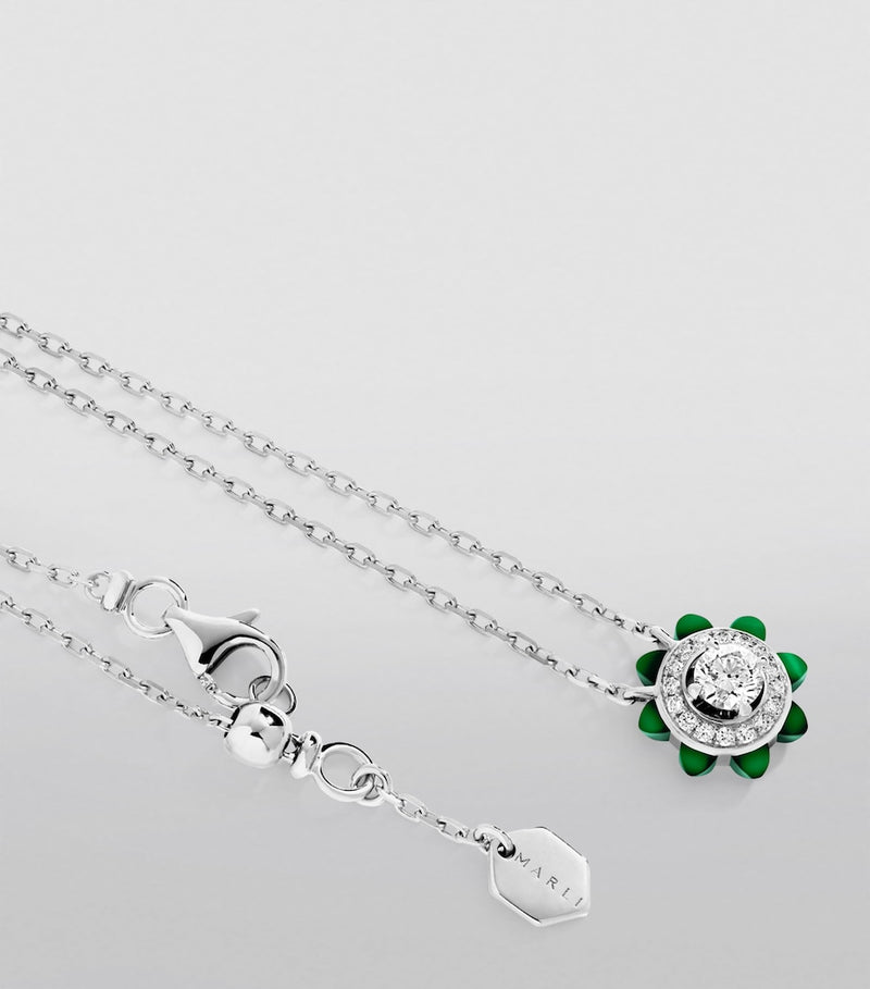 MARLI New York white gold diamond Tip-Top necklace - British product