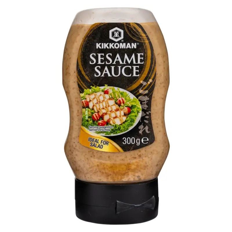 Kikkoman sesame sauce condiment in a squeeze bottle, UK version