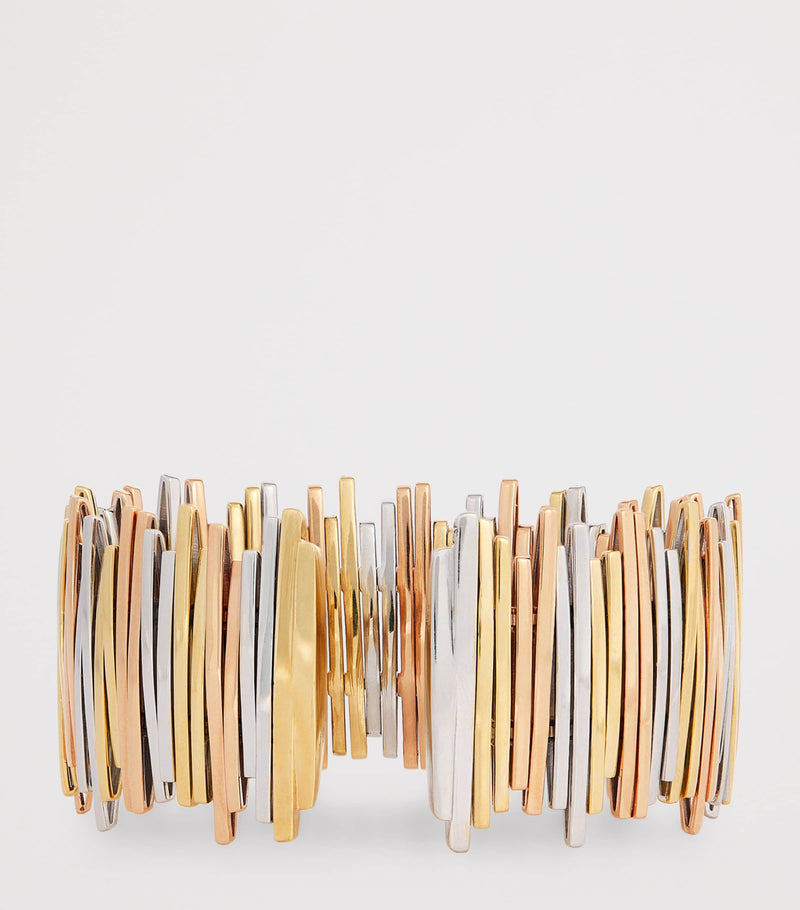 Suzanne Kalan mixed gold wide cuff bangle, imported from the UK