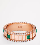 MARLI New York rose gold diamond agate ring (British brand)