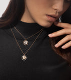 Messika Lucky Move rose gold diamond necklace 0.18ct, UK version