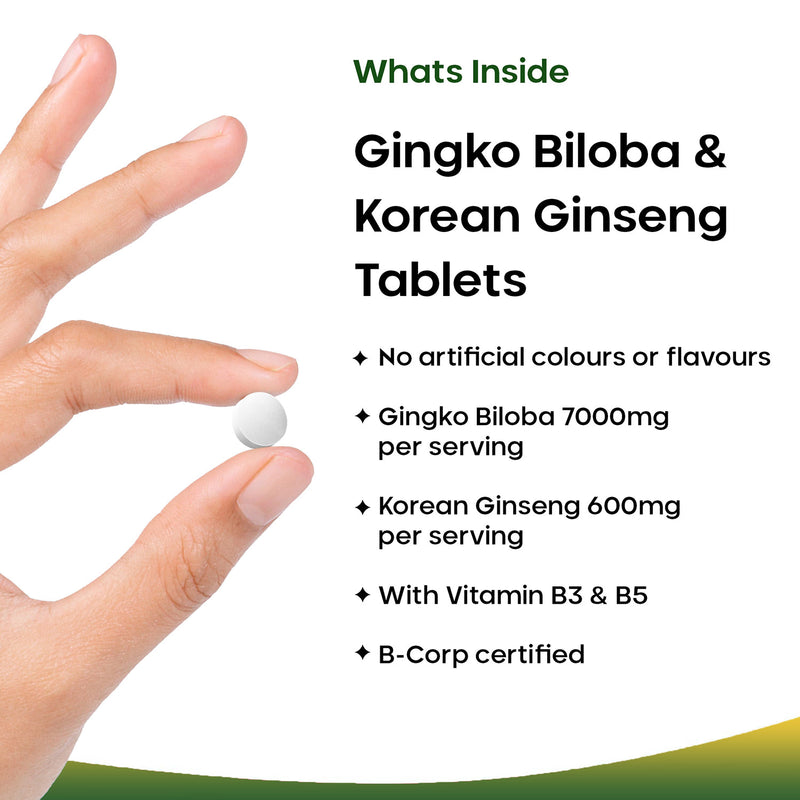 New Leaf Ginkgo Biloba Korean Ginseng tablets 120, UK version