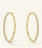 Cartier large rose gold diamond hoop earrings (British brand)