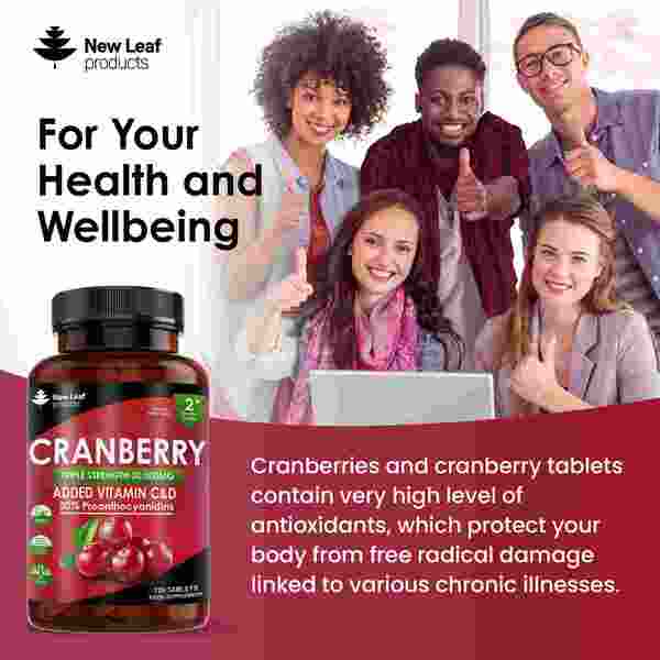 New Leaf Cranberry Tablets 30,000mg 120 tablets (British brand)