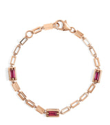 Harrods Suzanne Kalan Rose Gold and Ruby Large Block Chain Bracelet- Buy online at McGrocer