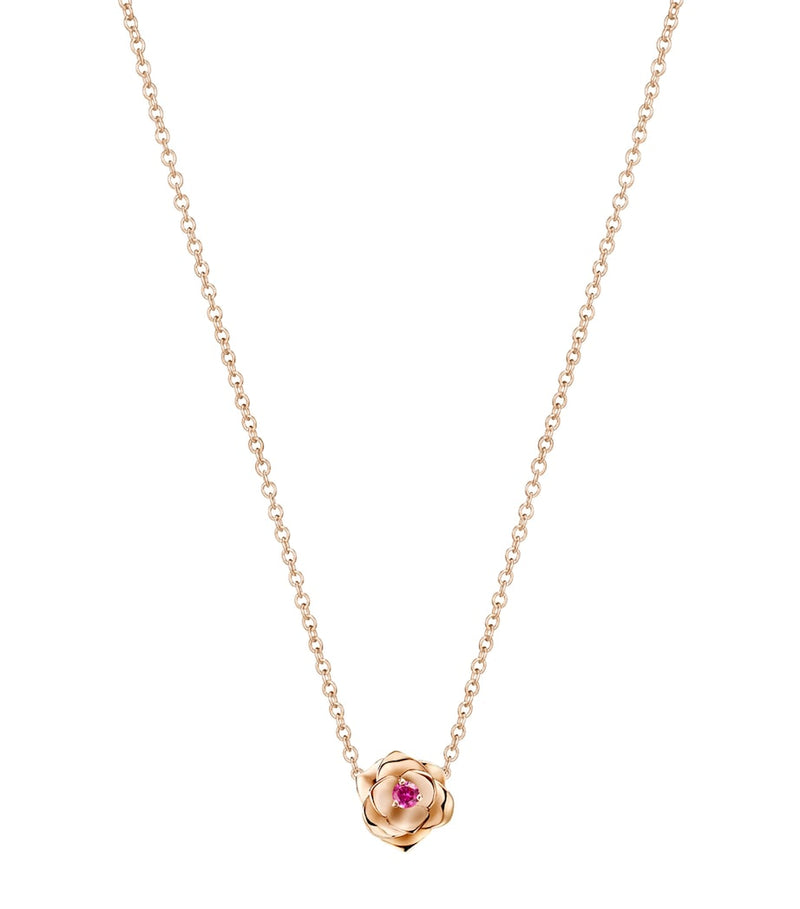 Piaget rose gold and pink sapphire pendant, UK version