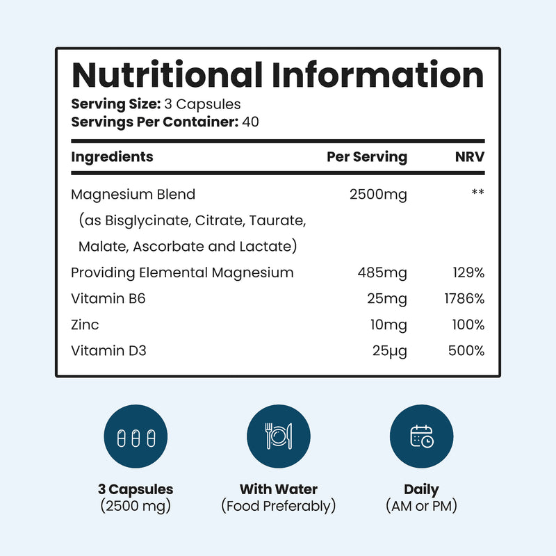 VitaBright Magnesium Complex supplement 120 capsules, imported from the UK