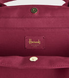 Harrods tote bag burgundy cotton twill - British product