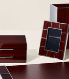 Ralph Lauren Home wood veneer desk blotter, imported from the UK