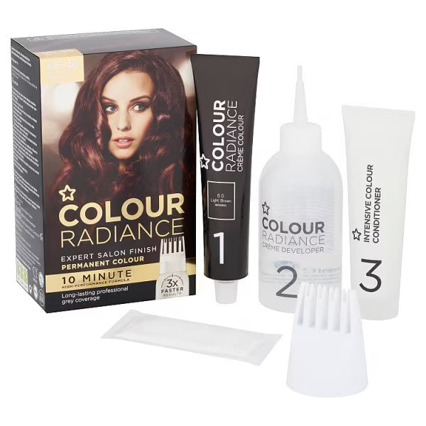Superdrug Colour Radiance Mahogany permanent hair dye (British brand)