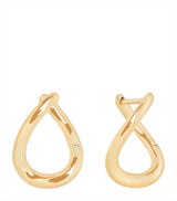 Harrods Astrid & Miyu Yellow Gold Molten Hoop Earrings 1.2cm- Buy online at McGrocer