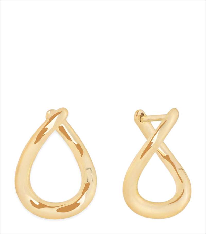 Astrid & Miyu yellow gold Molten hoop earrings 1.2cm - British product