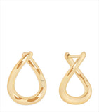 Astrid & Miyu yellow gold Molten hoop earrings 1.2cm - British product