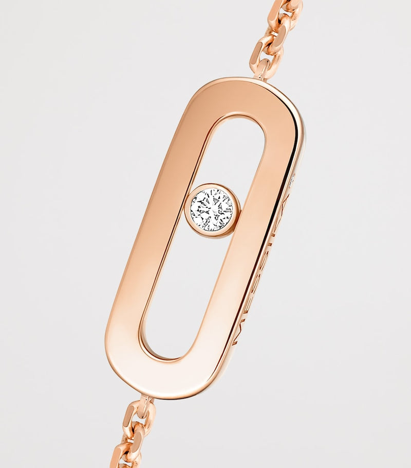 Messika pink gold diamond chain bracelet 0.02ct (British brand)