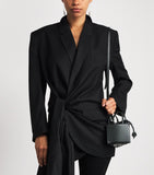 Talel leather triangle top-handle bag - British product