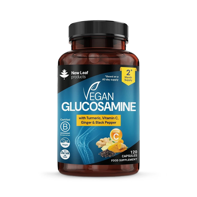 New Leaf vegan glucosamine capsules 120s, imported from the UK