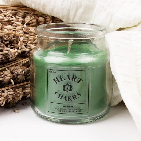Myga Heart Chakra Soy Wax Candle 250g, imported from the UK