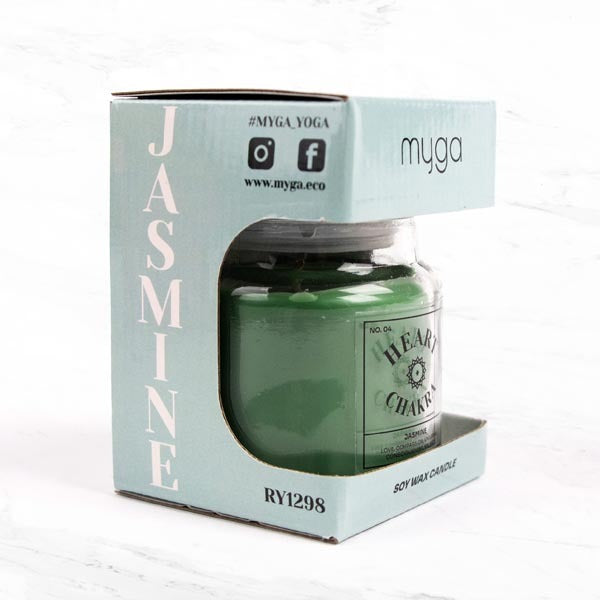 Myga Heart Chakra Soy Wax Candle 250g, imported from the UK