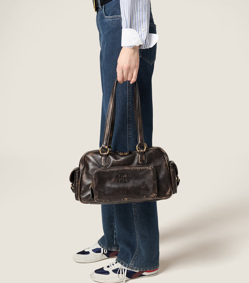 Miu Miu nappa leather top-handle bag with pockets, UK version