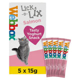 Webbox Lick-e-lix Salmon Cat Treats x5 75g Cat treats & milk Sainsburys