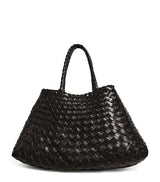 Harrods Dragon Diffusion Small Leather Woven Santa Croce Tote Bag- Buy online at McGrocer