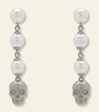 McQueen faux pearl skull earrings, imported from the UK