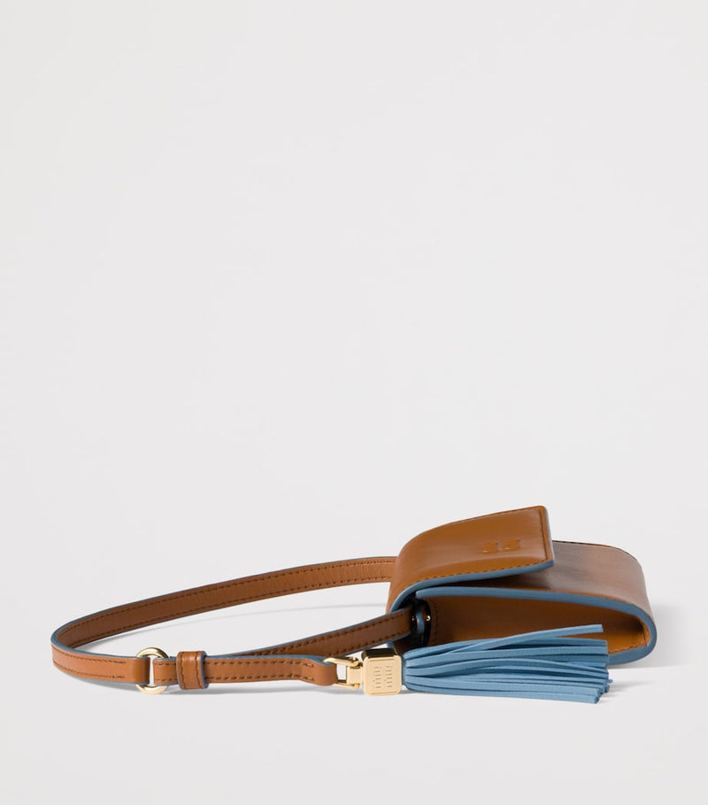 Miu Miu leather chain wallet with tassel, imported from the UK