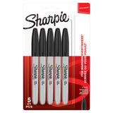 Sharpie Permanent Markers Fine Point Black 5 pack, UK version