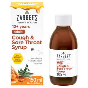 Zarbee's Adult Cough & Sore Throat Syrup Honey-Based 150ml