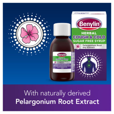 Benylin herbal cough syrup sugar free 100ml (British brand)