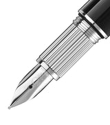 Platinum-Plated Fountain Pen with Gold Nib, Approx. 13.5cm Length