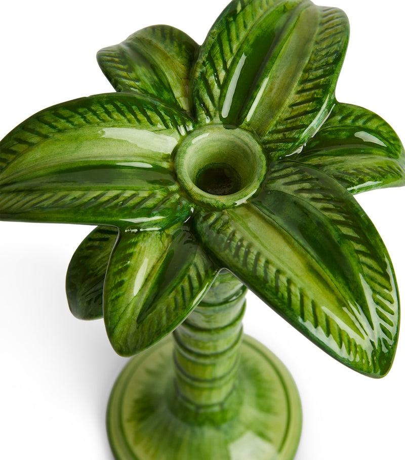 Les-Ottomans medium palm tree ceramic candlestick holder 30cm, UK version