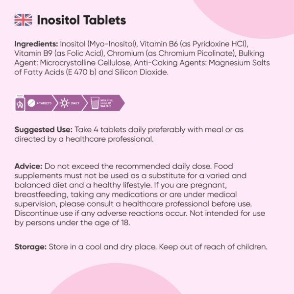 WeightWorld Inositol tablets 4000mg 120 tablets, UK version