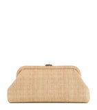 Jimmy Choo Skylar woven rafia clutch bag, imported from the UK