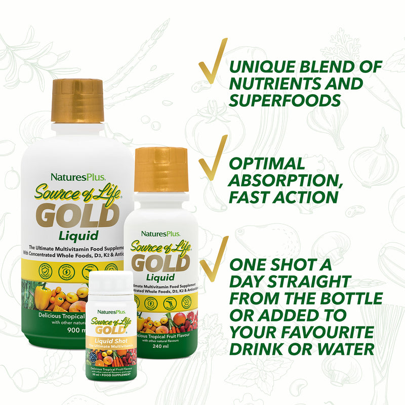 NaturesPlus Gold multivitamin liquid 900ml (British brand)
