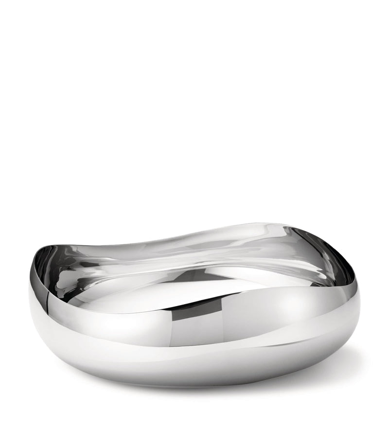 Large Polished Stainless Steel Sculptural Bowl 28cm