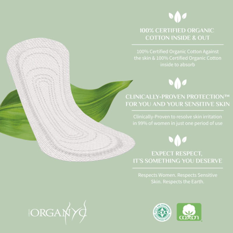 Organyc panty liners flat light flow 24 count (British brand)