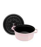 Staub round cocotte 24cm rosy pink - British product