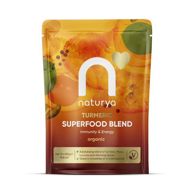 Naturya Organic Turmeric Superblend 250g, imported from the UK