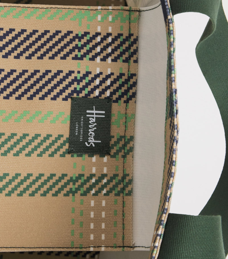Harrods medium tartan check tote bag, imported from the UK