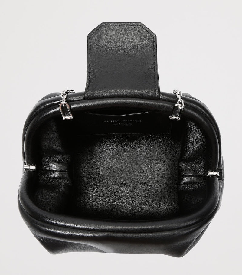 Amina Muaddi Camelia clutch bag nappa leather chain strap - British product
