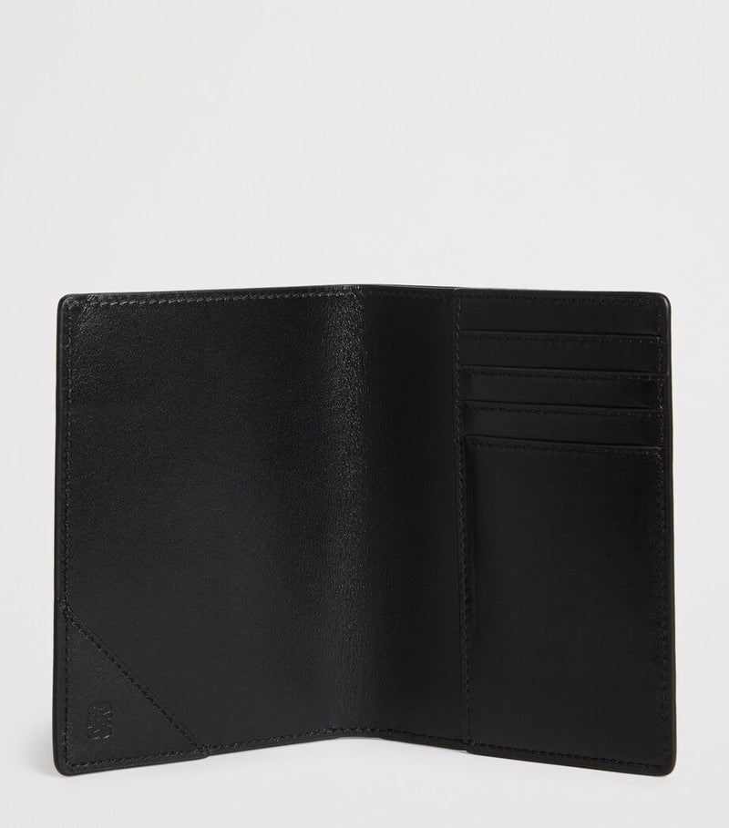 Suede Passport Holder with Four Card Slots, 16x12x1 cm