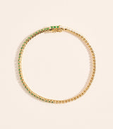 Harrods Anita Ko Hepburn Yellow Gold Diamond and Emerald Tennis Bracelet 16.5cm- Buy online at McGrocer