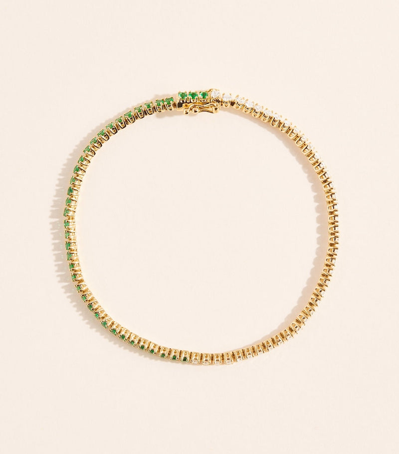 Anita Ko Hepburn bracelet yellow gold diamond emerald, imported from the UK