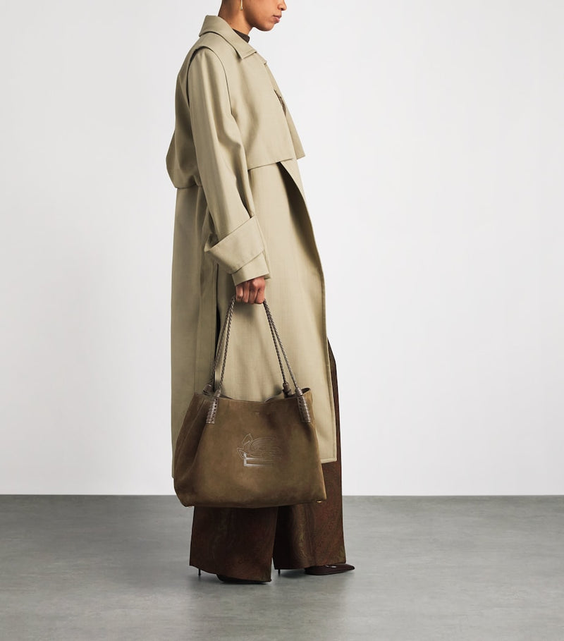 Etro medium suede Libra shoulder bag, imported from the UK