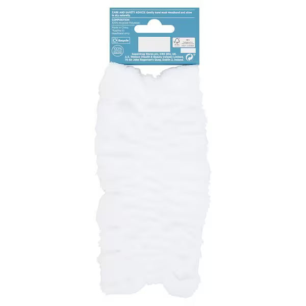 Superdrug White Headband hair accessory (British brand)